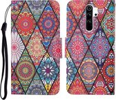 Voor Xiaomi Redmi Note 8 Pro Gekleurde Tekening Patroon Horizontale Flip Leren Case met Houder & Kaartsleuven & Portemonnee & Lanyard (Rhombus Totem)