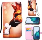Voor Samsung Galaxy S30 Plus 3D Schilderen Horizontale Flip Leren Case met Houder & Kaartsleuf & Lanyard (Hound)