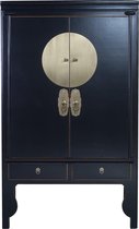 Fine Asianliving Chinese Bruidskast Zwart - Onyx Black - Orientique Collection B100xD55xH175cm Chinese Meubels Oosterse Kast