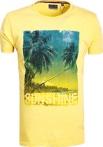 E-bound T-shirt Heren Met California Sunshine Print Geel - XL