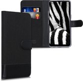 kwmobile telefoonhoesje voor LG K61 - Hoesje met pasjeshouder in antraciet / zwart - Case met portemonnee