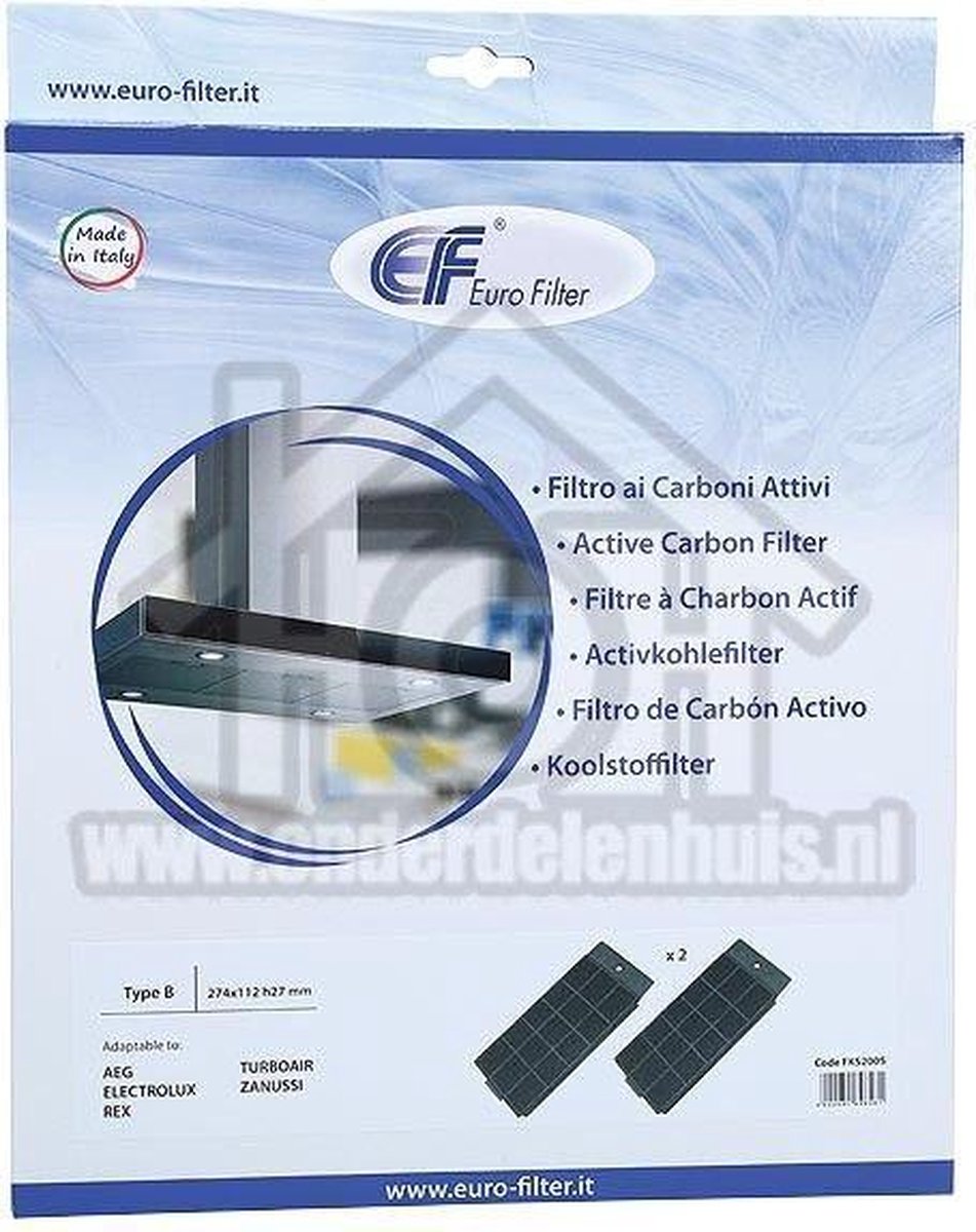 Pelgrim Filter koolstof -rechthoek- SK 600-900-KF 90 23407