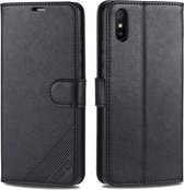 Voor Xiaomi Redmi 9A AZNS Schapenvacht Textuur Horizontale Flip Leren Case met Houder & Kaartsleuven & Portemonnee (Zwart)