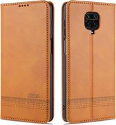 Voor Geschikt voor Xiaomi Redmi Note 9 Pro / Note 9s AZNS Magnetische Kalf Textuur Horizontale Flip Leren Case met Kaartsleuven & Houder & Portemonnee (Lichtbruin)