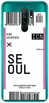 Voor Xiaomi Redmi 9 Boarding Card Series Pattern TPU beschermhoes (vlag Seoul)