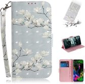 3D Schilderen Patroon Gekleurde Tekening Horizontale Flip Leren Case met Houder & Kaartsleuven & Portemonnee Voor LG G8 ThinQ (Mognolia)