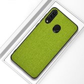Schokbestendige stoffen textuur PC + TPU beschermhoes voor Huawei Honor 10i (groen)