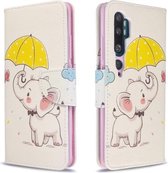 Voor Xiaomi CC9 Pro / Note 10 / Note 10 Pro Gekleurd tekeningpatroon Horizontale flip lederen tas met houder & kaartsleuven & portemonnee (paraplu-olifant)