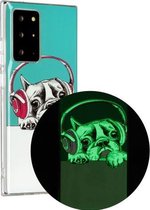 Voor Samsung Galaxy Note20 Ultra Luminous TPU zachte beschermhoes (Headset Dog)