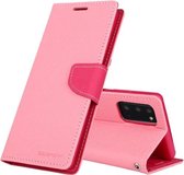 Voor Samsung Galaxy Note20 GOOSPERY FANCY DAGBOEK Horizontale Flip PU lederen tas met houder & kaartsleuven & portemonnee (roze)