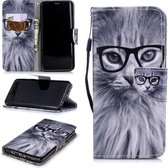 Voor Samsung Galaxy S9 Plus Gekleurd tekeningpatroon Horizontaal Flip TPU + PU lederen hoesje met houder & kaartsleuven & portemonnee & lanyard (Fashion Cat)