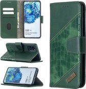 Voor Samsung Galaxy S20 + bijpassende kleur Krokodiltextuur Horizontale flip PU lederen tas met portemonnee & houder & kaartsleuven (groen)