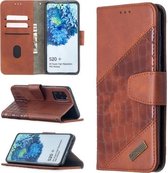 Voor Samsung Galaxy S20 + bijpassende kleur Krokodiltextuur Horizontale flip PU lederen tas met portemonnee & houder & kaartsleuven (bruin)