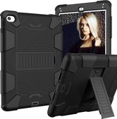 Schokbestendige tweekleurige siliconen beschermhoes voor iPad Mini 2019 & 4, met houder (zwart)