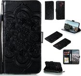 Voor LG K41S / K51S Mandala Embossing Patroon Horizontale Flip PU Leather Case met Houder & Kaartsleuven & Walle & Lanyard (Zwart)