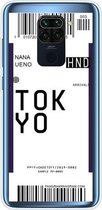Voor Xiaomi Redmi Note 9 Boarding Card Series Pattern TPU beschermhoes (Tokyo)