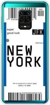 Voor Xiaomi Redmi Note 9S Boarding Card Series Pattern TPU beschermhoes (New York)