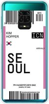 Voor Xiaomi Redmi Note 9S Boarding Card Series Pattern TPU beschermhoes (vlag Seoul)