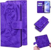 Voor Xiaomi Redmi K30 Tiger Embossing Pattern Horizontale Flip lederen tas met houder & kaartsleuven & portemonnee (paars)