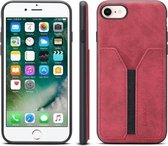 PU + TPU beschermhoes met kaartsleuven voor iPhone 7/8 (rood)