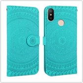 Voor Xiaomi Redmi 6 Pro Pressed Printing Pattern Horizontale Flip PU Leather Case, met houder & kaartsleuven & portemonnee & & Lanyard (grasgroen)
