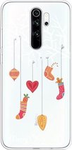 Voor Xiaomi Redmi Note 8 Pro Trendy schattig kerstpatroon doorzichtig TPU beschermhoes (witte boomgeschenk)