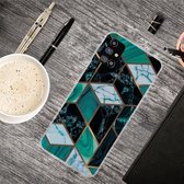 Voor Samsung Galaxy M51 Marble Shockproof TPU beschermhoes (Rhombus Dark Green)