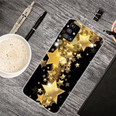 Voor Samsung Galaxy M51 schokbestendig geschilderd transparant TPU beschermhoes (gouden ster)