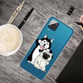 Voor Samsung Galaxy A12 schokbestendig geverfd transparant TPU beschermhoes (selfie hond)