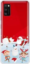 Voor Samsung Galaxy A41 Christmas Series Clear TPU beschermhoes (Snow Entertainment)