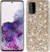 Voor Samsung Galaxy S20 FE glitter poeder schokbestendig TPU beschermhoes (goud)