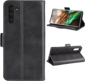 Voor Galaxy Note 10 Dual-side magnetische gesp Crazy Horse horizontale flip lederen tas met houder & kaartsleuven & portemonnee & fotolijst (zwart)