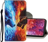 Voor Samsung Galaxy S20 FE 5G / S20 Lite Gekleurde Tekening Patroon Horizontale Flip Leren Case met Houder & Kaartsleuven & Portemonnee (Flame Wolf)