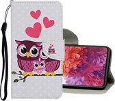 Voor Samsung Galaxy S20 FE 5G / S20 Lite Gekleurde tekening patroon Horizontale flip lederen tas met houder & kaartsleuven & portemonnee (猫 一家)