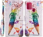 Voor Samsung Galaxy A21s 3D Schilderen Patroon Gekleurde Tekening Horizontale Flip PU Lederen Case met Houder & Kaartsleuven & Portemonnee (Muziek Pen)