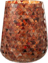 J-Line Windlicht Mozaiek Glas Oranje Large