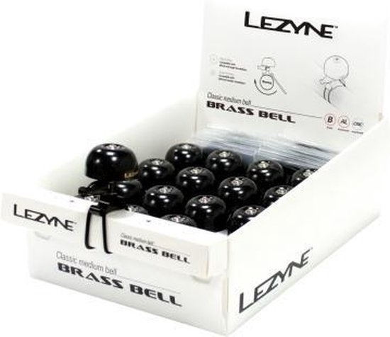Lezyne Classic Brass Bell box– Fietsbel – Bel – Maat M – 16 stuks - Zwart