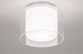 Lumidora Plafondlamp 73987 - E27 - Wit - Chroom - Glas - Badkamerlamp - IP44 - ⌀ 23 cm