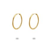 Boucles d'oreilles Twice As Nice en acier inoxydable doré, boucle d'oreille 20 mm