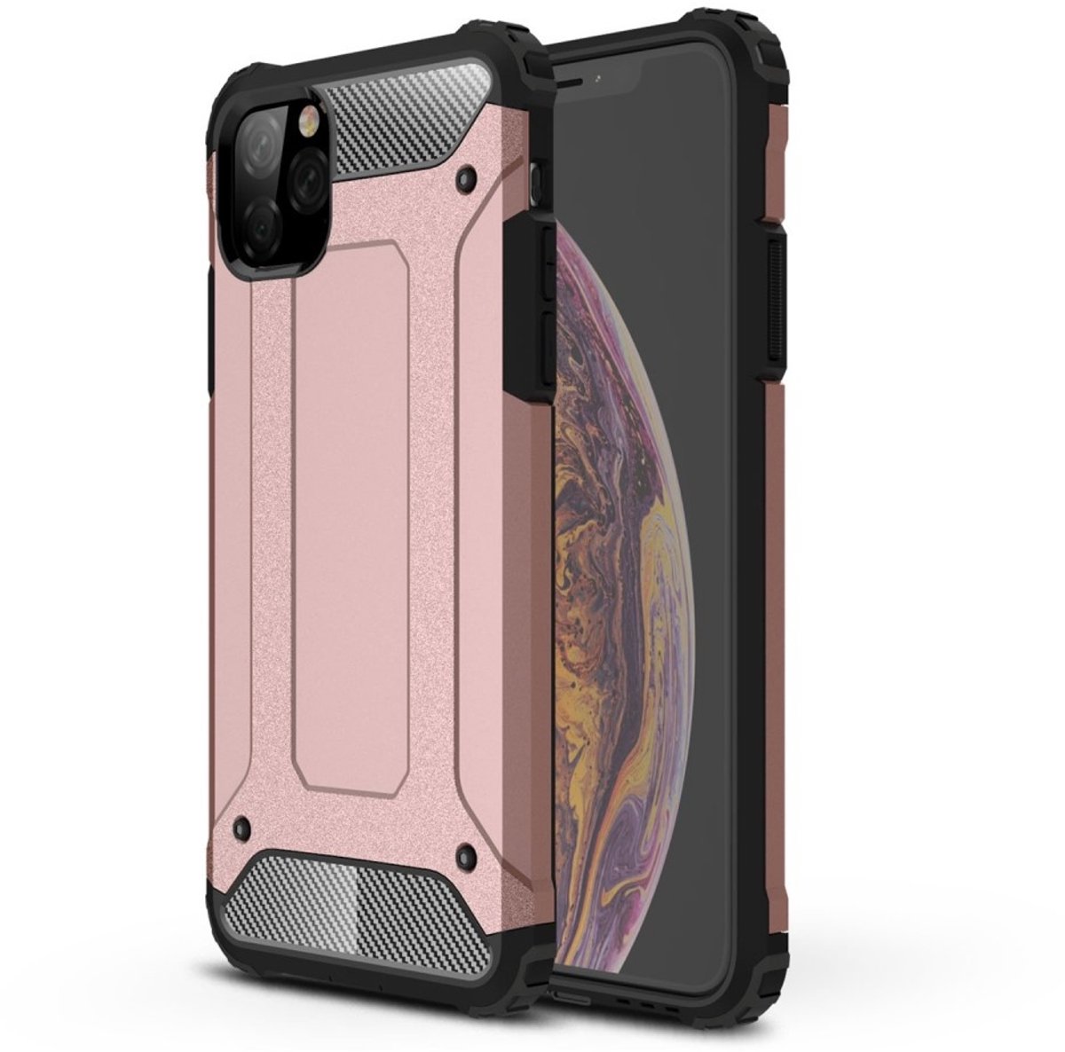Lunso - Armor Guard hoes - Geschikt voor iPhone 11 Pro Max - Rose Goud