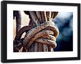 Foto in frame , Knoop in een Touw , 120x80cm , Multikleur , Premium print