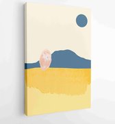 Mountain and landscape wall arts vector collection. Gold and Watercolor art with sun, moon, sky 4 - Moderne schilderijen – Vertical – 1894748770 - 40-30 Vertical