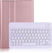 Shop4 - Samsung Galaxy Tab S7 Toetsenbord Hoes/ Samsung Galaxy Tab S8 Toetsenbord Hoes - Bluetooth Keyboard Cover Roségoud