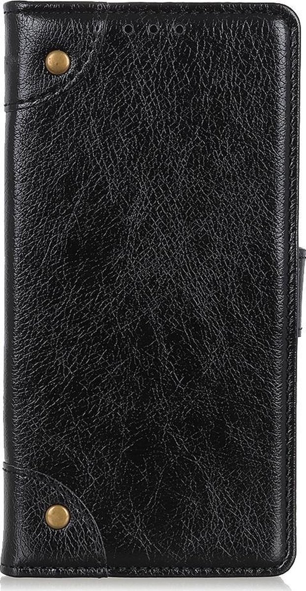 Mobigear Telefoonhoesje geschikt voor LG K50s Hoesje | Mobigear Ranch Bookcase Portemonnee | Pasjeshouder voor 3 Pasjes | Telefoonhoesje voor Pinpas / OV Kaart / Rijbewijs - Zwart