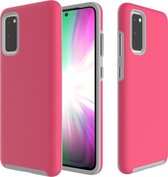 Samsung Galaxy A71 Hoesje - Mobigear - Anti-Slip Serie - Hard Kunststof Backcover - Roze - Hoesje Geschikt Voor Samsung Galaxy A71