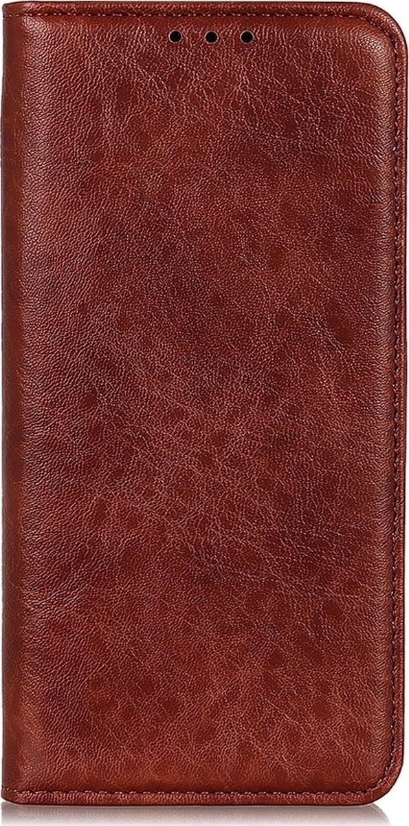 Mobigear Telefoonhoesje geschikt voor HTC Desire 20 Pro Hoesje | Mobigear Classic Elegance Bookcase Portemonnee | Pasjeshouder voor 2 Pasjes | Telefoonhoesje voor Pinpas / OV Kaart / Rijbewijs - Bruin
