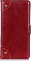LG G8 ThinQ Hoesje - Mobigear - Ranch Serie - Kunstlederen Bookcase - Rood - Hoesje Geschikt Voor LG G8 ThinQ