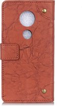Motorola Moto G7 Plus Hoesje - Mobigear - Ranch Serie - Kunstlederen Bookcase - Cognac - Hoesje Geschikt Voor Motorola Moto G7 Plus