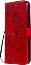 Apple iPhone 11 Pro Max Hoesje - Mobigear - Butterfly Serie - Kunstlederen Bookcase - Rood - Hoesje Geschikt Voor Apple iPhone 11 Pro Max