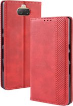 Sony Xperia 10 Plus Hoesje - Mobigear - Sensation Serie - Kunstlederen Bookcase - Rood - Hoesje Geschikt Voor Sony Xperia 10 Plus